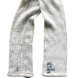 Billabong Off White Logo Print Knit Scarf